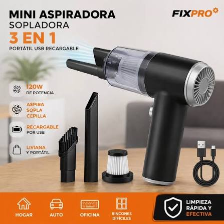 Mini Aspiradora 3 En 1 Aspira Y Sopla